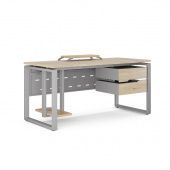 Стол офисный O1-80/80 aluminum/natural