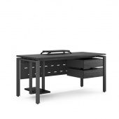 Стол компьютерный KP-80/80 black/wood