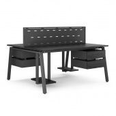 Стол офисный A/2-100/120 black/wood