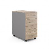 Тумба мобильная TМ4-40/60 aluminum/natural