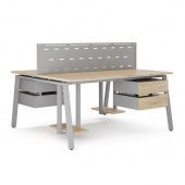 Стол офисный A/2-100/120 aluminum/natural